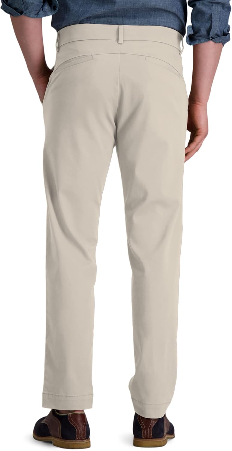 Haggar Mens Life Khaki Comfort Flat Front Straight Fit Chino Pant - Image 2