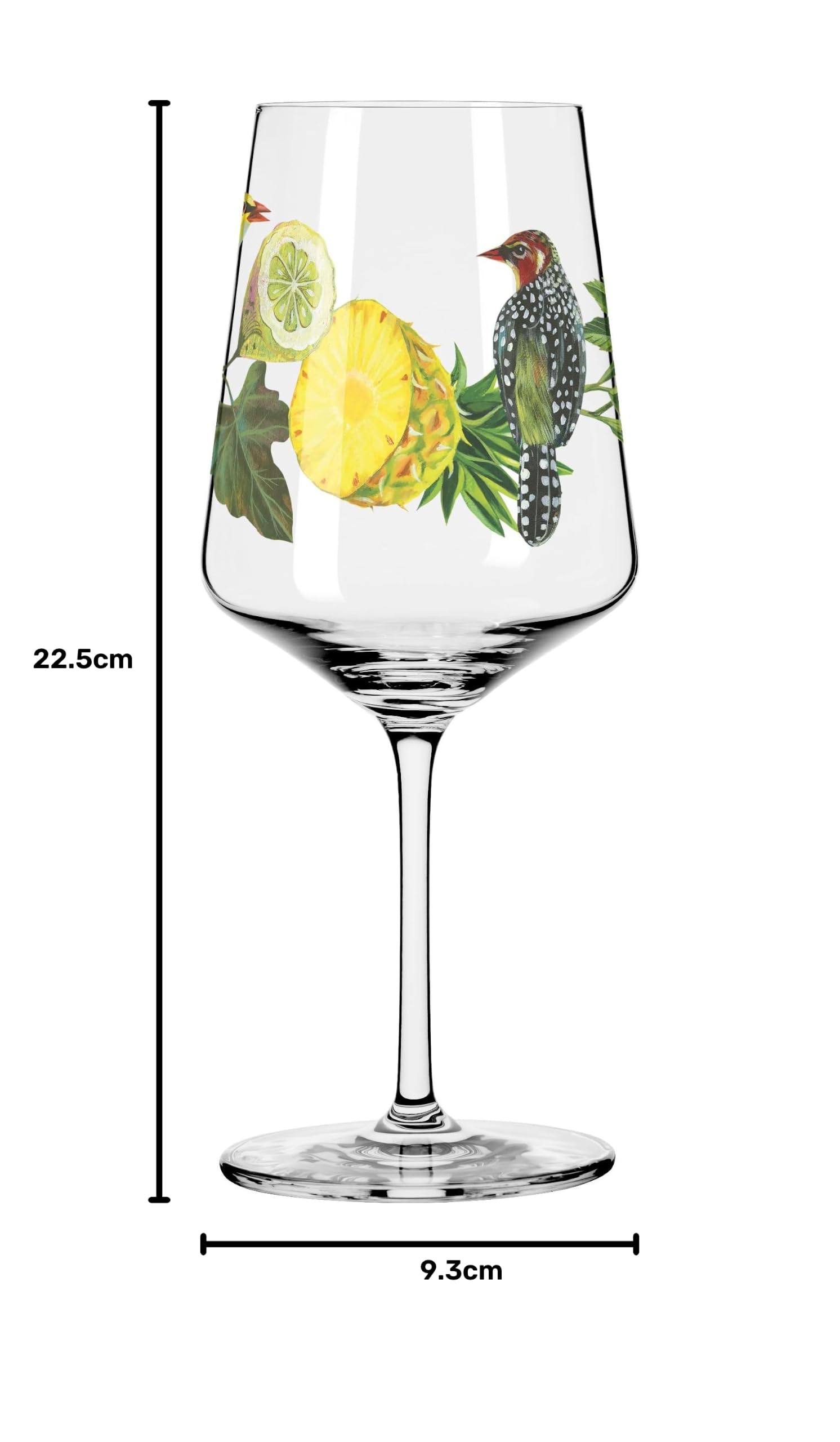 RITZENHOFF 2931019 Kieliszek do aperitifu 500 ml - seria letnia rosa - motyw ptaków, kwiatów - Made in Germany