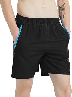 Mens Sports Shorts Lightweight Quick Dry Gym Running Shorts Comfy Soft Weightlifting Shorts Fitness Biker Shorts with Pockets