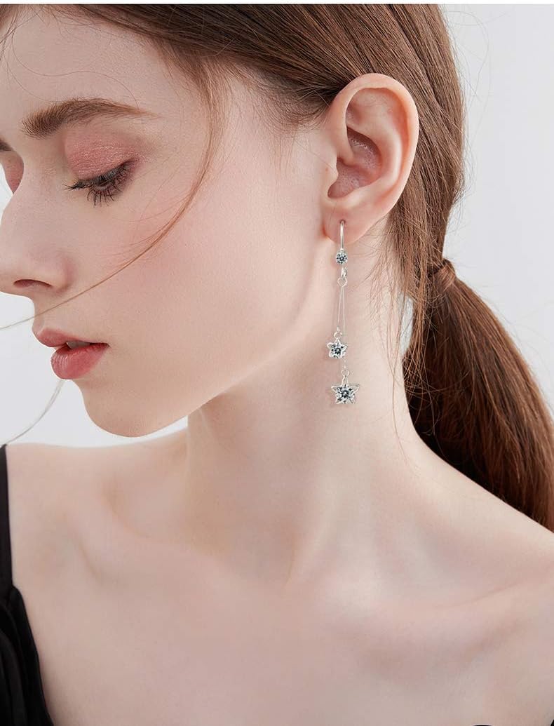 Cubic Zirconia CZ Drop Earrings Women's Long Wedding Bridal Crystal Rhinestone Zircon Linear Dangle Earrings for Women Girls Bride Bridesmaids Party Prom Fashion Jewelry - Image 9