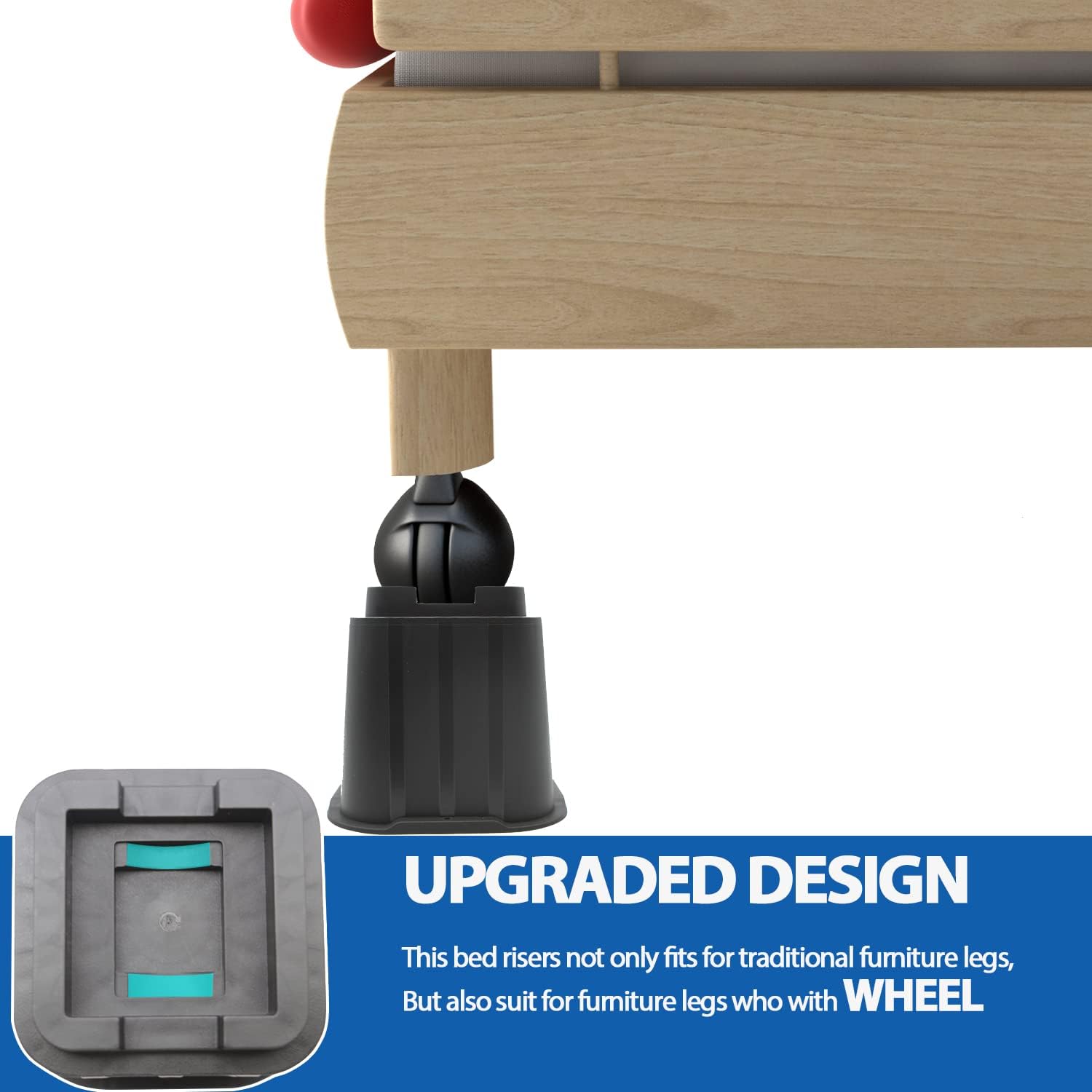 Bed Risers 8 Inch, Elevation in Height 3, 5, 8 inch, Stackable Bed Frame Risers, Heavy Duty Support Up to 8000 lbs Furniture Risers 12 Pack for Table, Couch, Desk, Chair