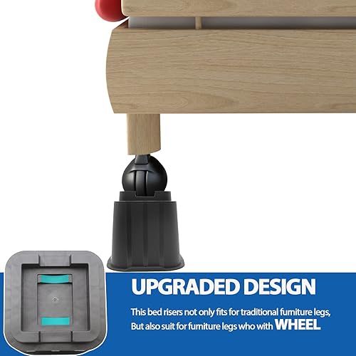 Miniatura 5 de Elevadores de cama de 8 pulgadas, elevación de altura de 3, 5, 8 pulgadas, elevadores de marco de cama apilables, soporte resistente de hasta 8000