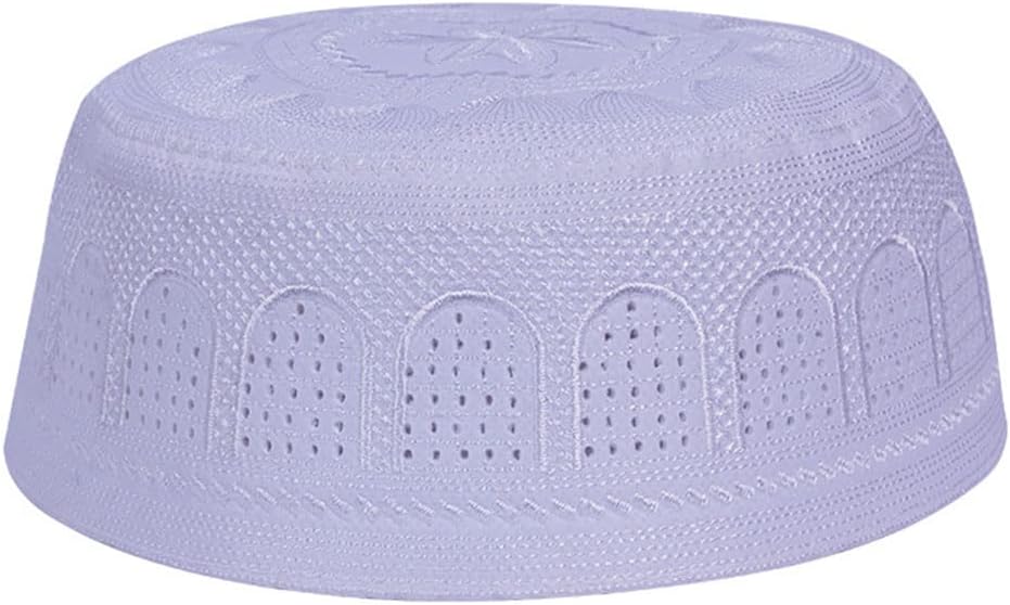 YEMYIQZMen Muslim Prayer Kufi Hat Embroidery Islamic Skull Cap Beanie Hat Kofia Topi Ramadan Eid Gift Headwear Sun Hat