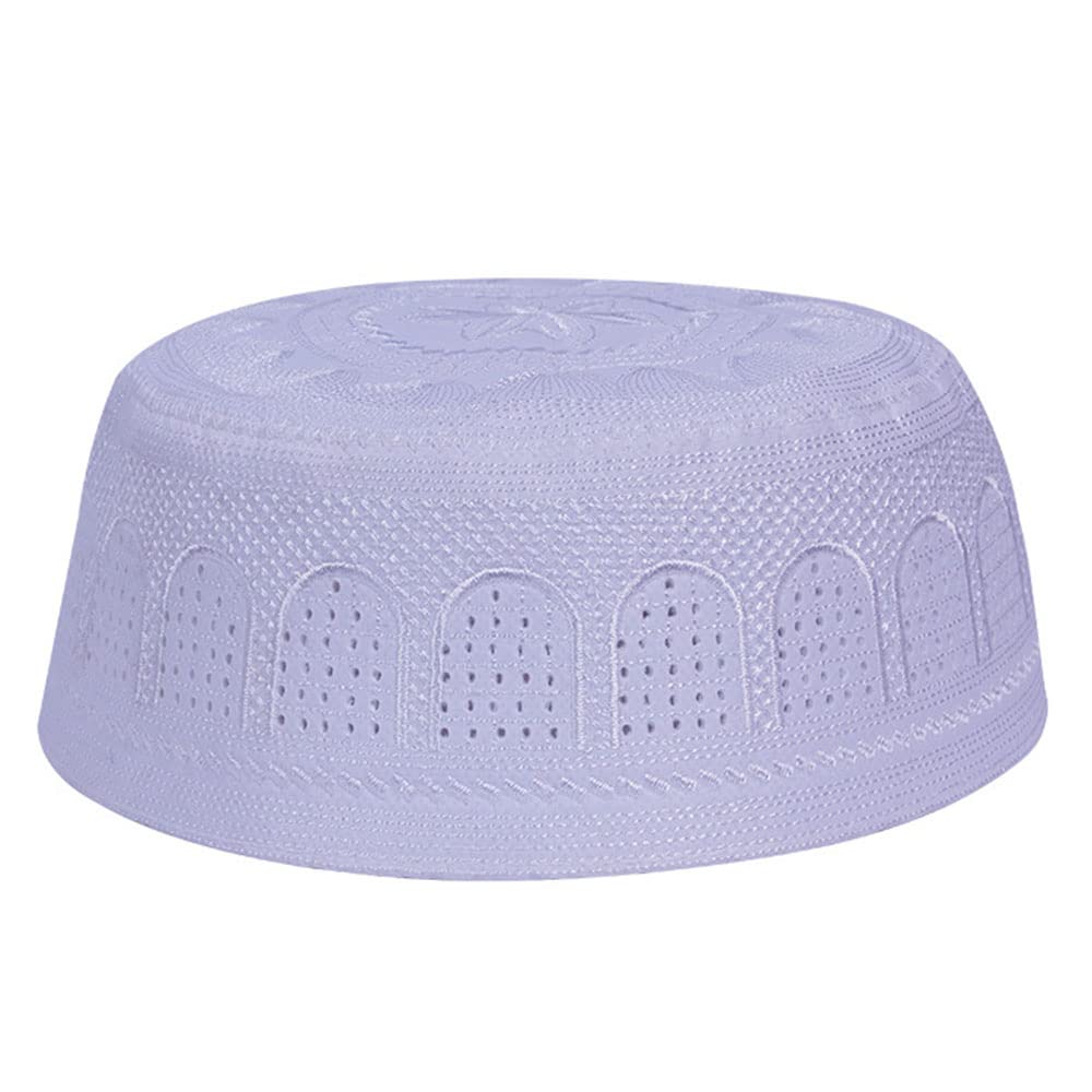 YEMYIQZMen Muslim Prayer Kufi Hat Embroidery Islamic Skull Cap Beanie Hat Kofia Topi Ramadan Eid Gift Headwear Sun Hat