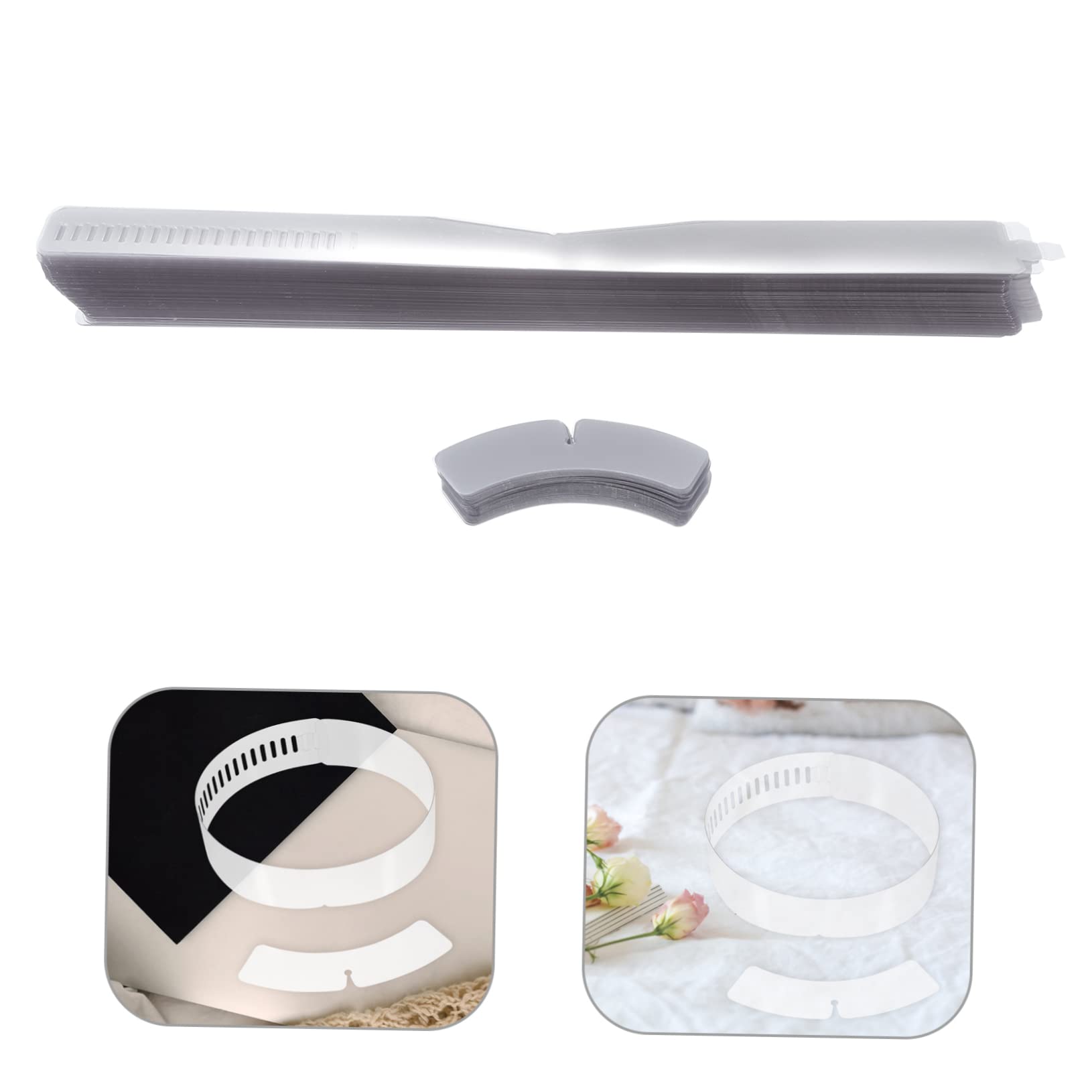 Tiras de Cuello para Camisa Transparentes Tiras de Fijación Prácticas y Duraderas Accesorio Plástico para Camisas y Blusas Uso Fácil para Hombres y Mujeres 200 Piezas 100