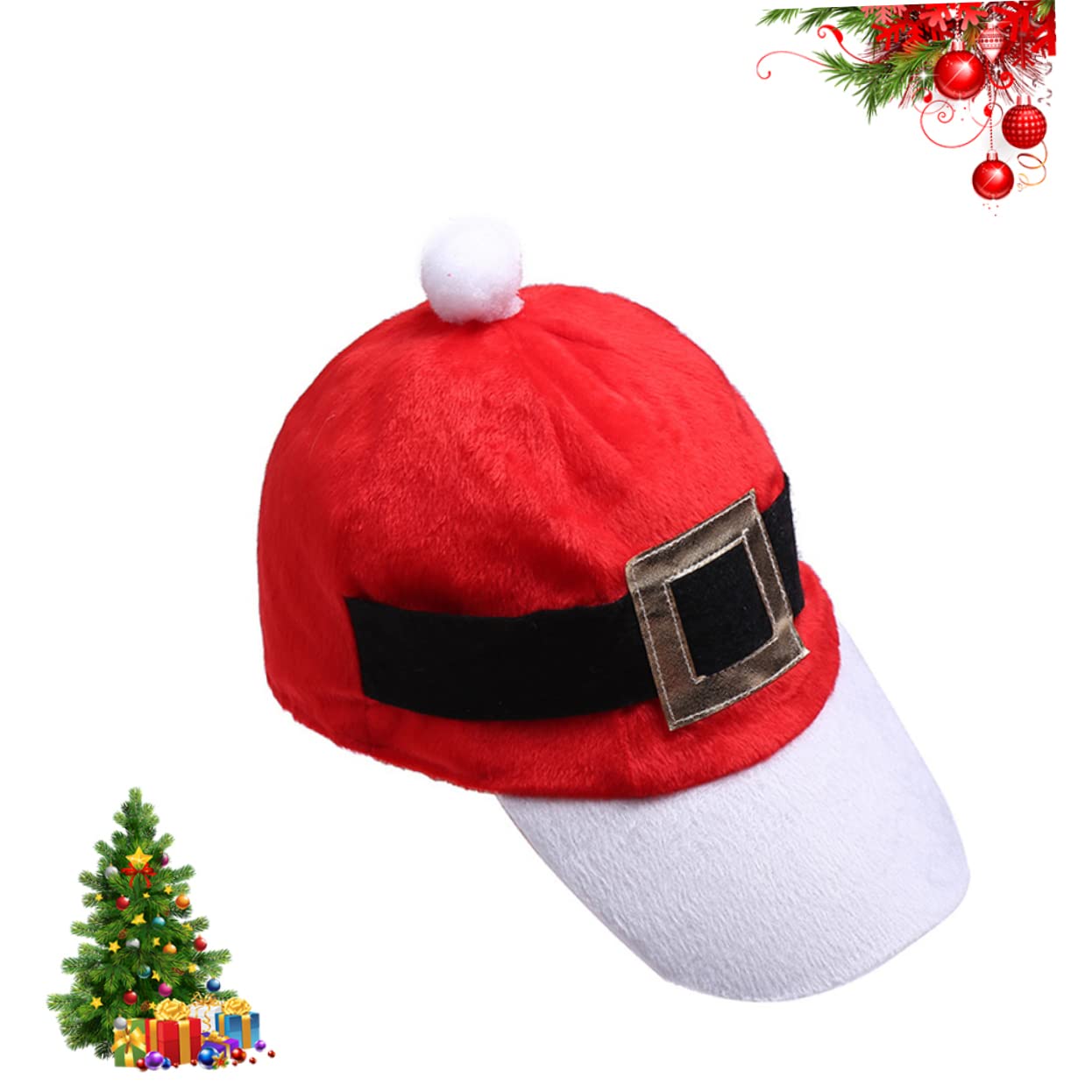 PACKOVE Weihnachtsgürtelmütze Cosplay Kostümzubehör Catering Kochmütze Weihnachts Party Hut für Erwachsene Männer Frauen Lustige Kugelkappe Festliche Mütze für Weihnachtsfeiern und Festival Partys
