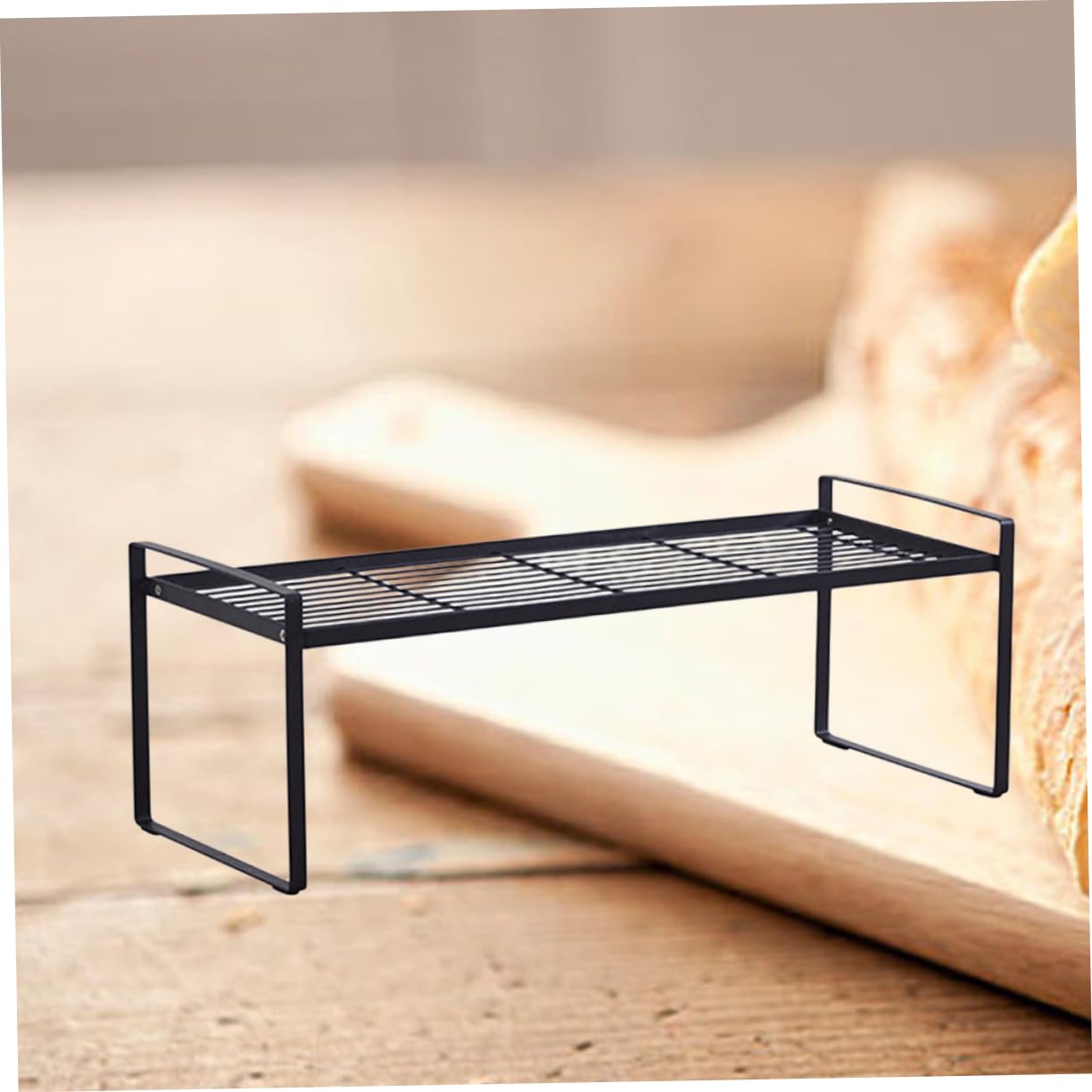 Alipis Kitchen Wrought Iron Layered Storage Rack Multi-layered Shelf for Bowls Pots and Seasoning Bottles Elegant Black Design for Kitchen Organization and Space Saving