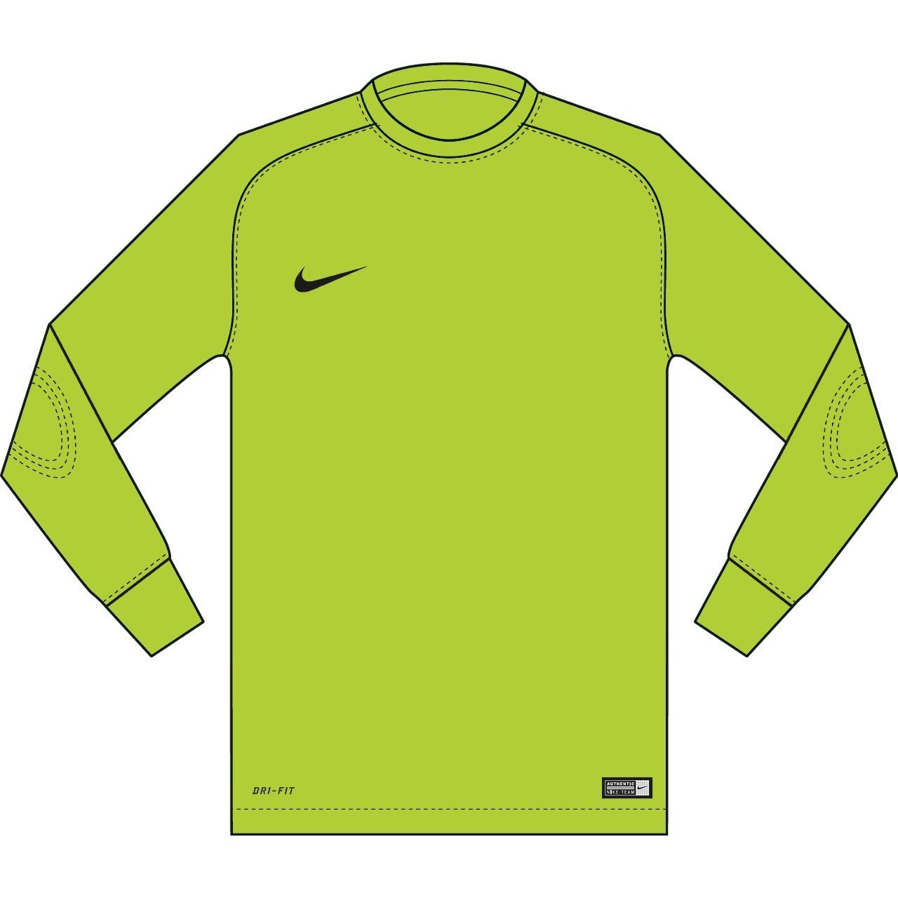 Nike Long Sleeve Park Goalie II Replica Soccer Jersey Neon Green YXL