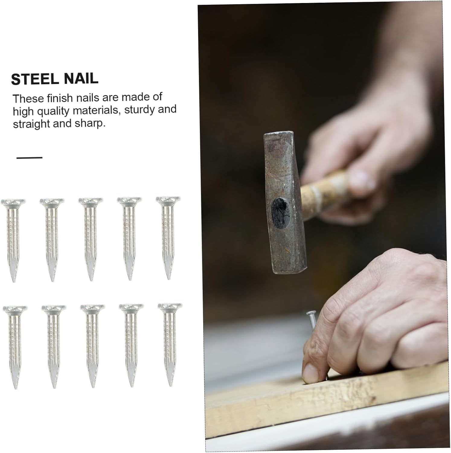 310pcs Hardened Concrete Nails Pointed Tips for Wall Hanging and Masonry Corrosion Resistant for Hard and Brick Surfaces