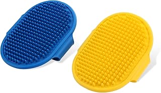 Molain 2 Stück Hund Katze Bade bürste Kamm, hunde waschbürste Silikon Gummi Hunde pflege bürste Silikon Welpen Massage Pinsel Haar Fell Reinigungs bürste product image