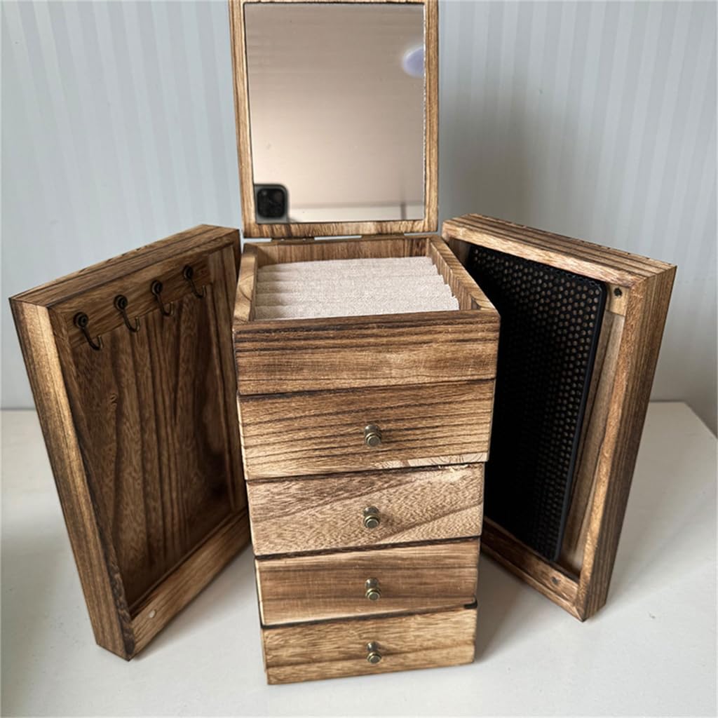 Mehrschichtige Schmuckschatulle mit Fächern, Schmuckhalter für Damen und Mädchen