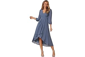 Women's Tea Length Formal Dresses: Chiffon Pleated Midi Dress