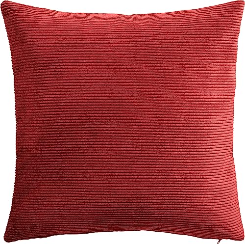Erwin Müller Kissenhülle Glasgow Cord rot Größe 50x50 cm