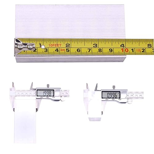 Miniatura 2 de 5 piezas de barra cuadrada de aluminio de 1 pulgada x 2 pulgadas, 4 pulgadas de largo + 0/-.05 pulgadas 6061 placa de uso general, T6511 sólido