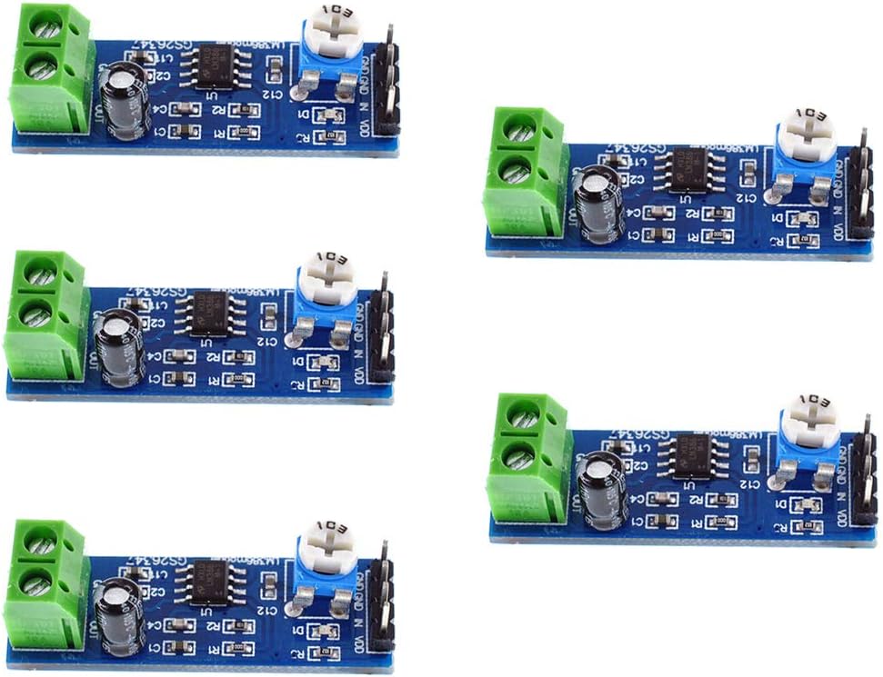 Oiyagai 5 unidades 200 veces ganancia 5V-12V LM386 módulo amplificador de audio para Arduino EK1236