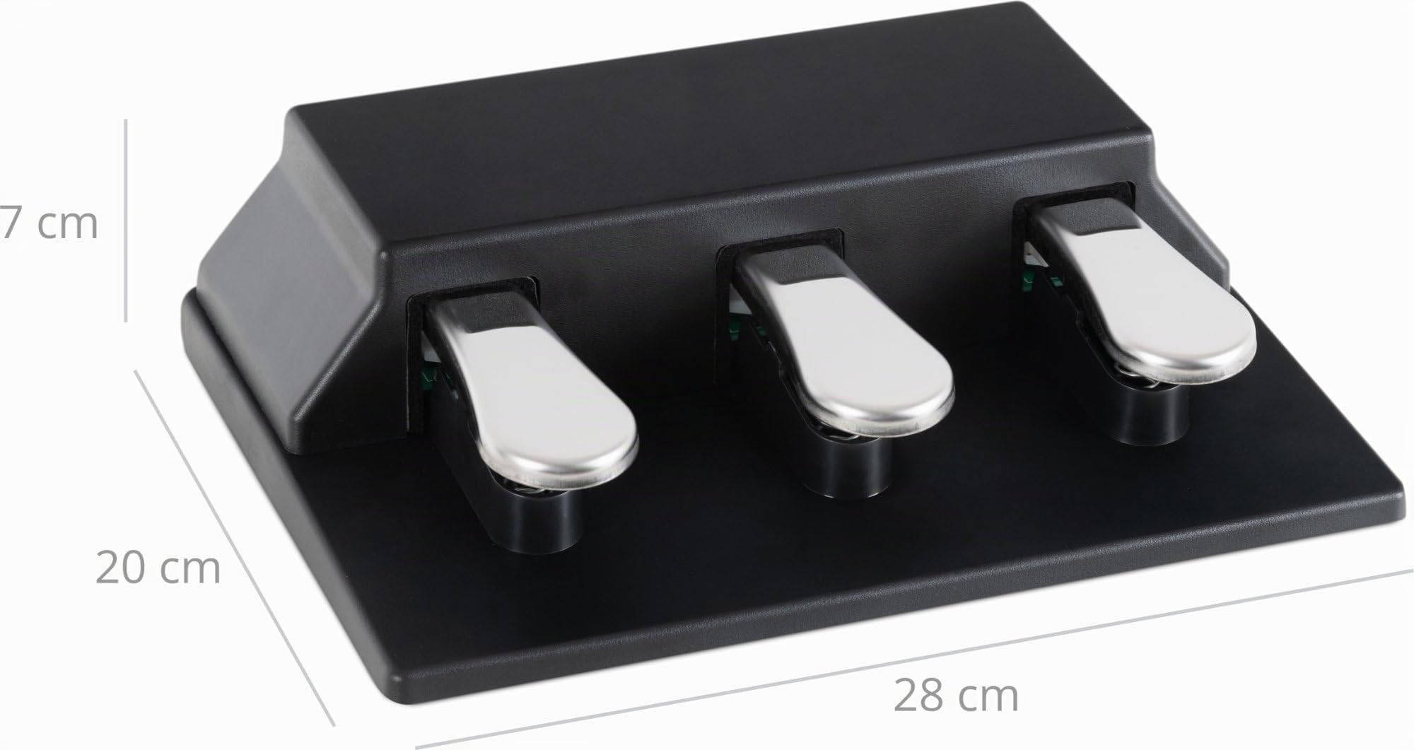 Classic Cantabile LP-Y Unidad de Pedales Triple, Conector multipin | Unidad de pedales transportable, Compatible con muchos pianos Yamaha de las series P y DGX, Patas de goma antideslizantes