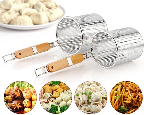Miniatura 2 de ZzzaNa Spaghetti Noodles Spaghetti Noodles Stainless Steel Pasta Basket Mesh Pasta Basket with Handle Kitchen Fine Sieve for
