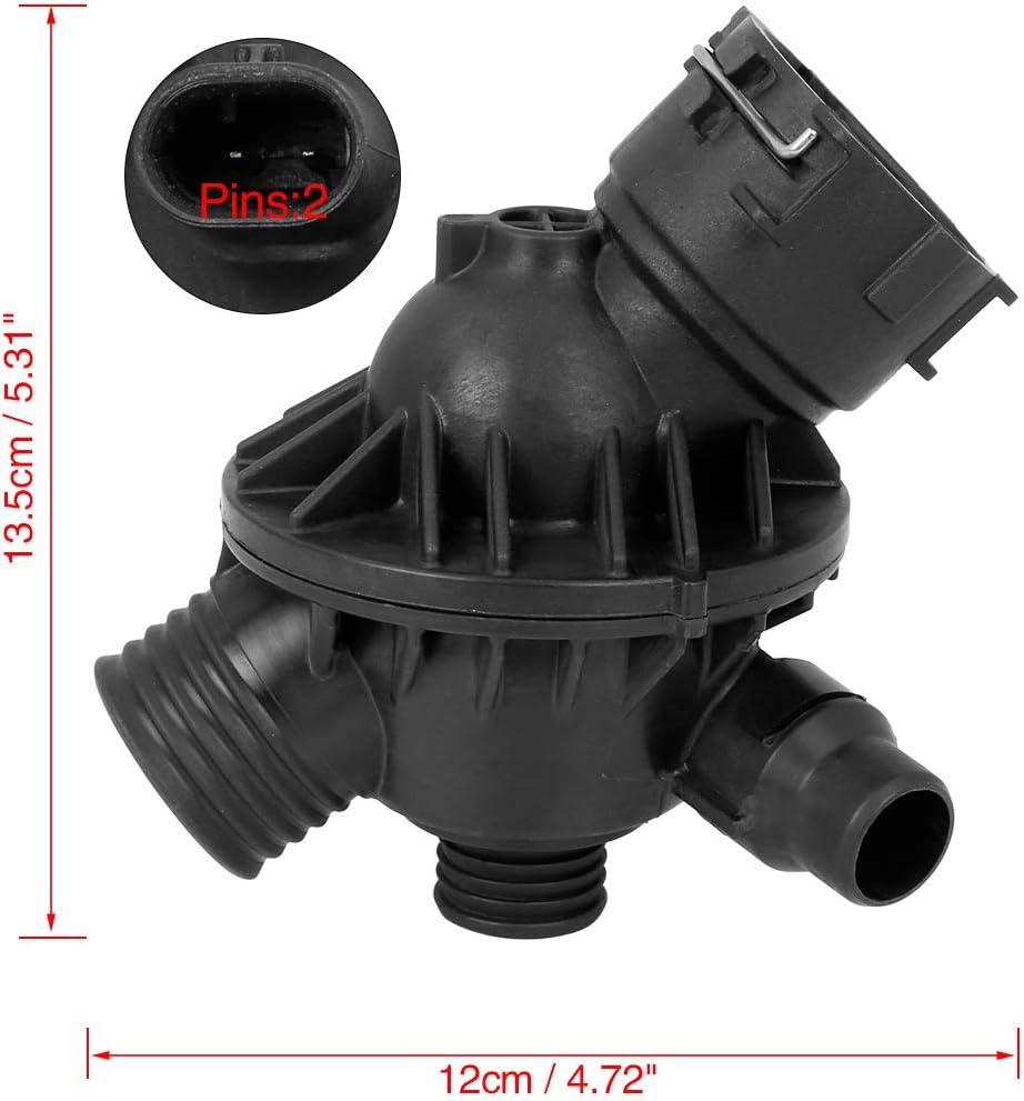 X AUTOHAUX 11532394968 Car Engine Coolant Thermostat for BMW X5 2014-2017