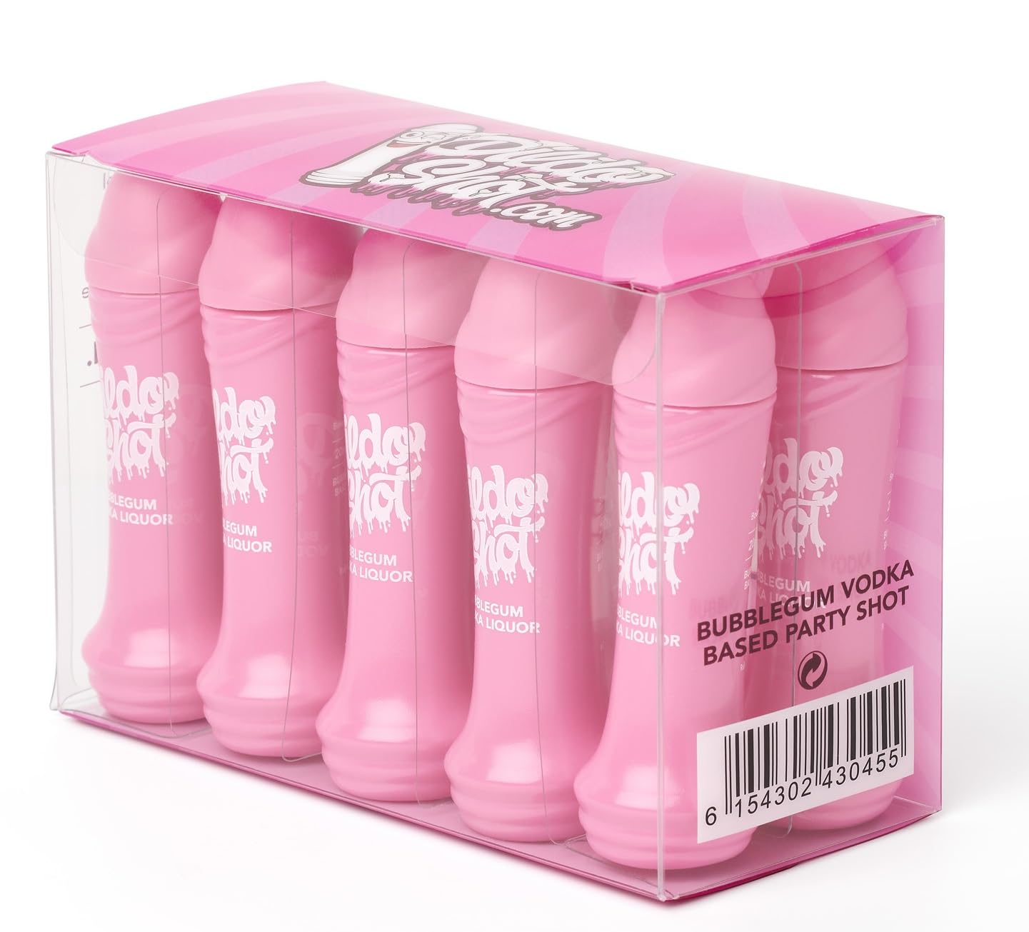 Dildo Shot Bubblegum Vodka | 10 × 0,02 L | 10% Vol. | Süßer Party Shot mit Kaugummi-Geschmack | Spaßiges Geschenk & Gag-Drink für Partys