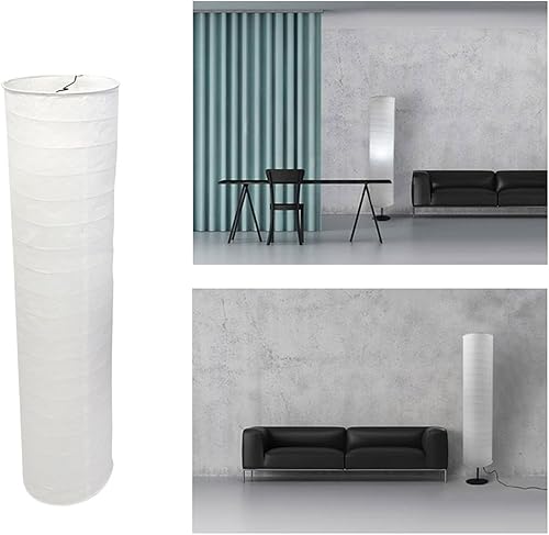 Pantalla de papel para lámpara de pie, pantalla de papel de arroz blanco, cubierta de repuesto para lámpara de dormitorio, sala de estar (Blanco_B)
