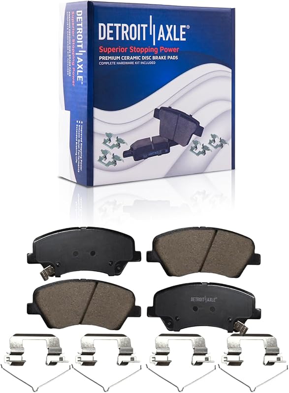 Pastilhas de freio dianteiras cerâmicas Detroit Axle P-2190 para Hyundai Accent e Kia Rio – 2 unidades