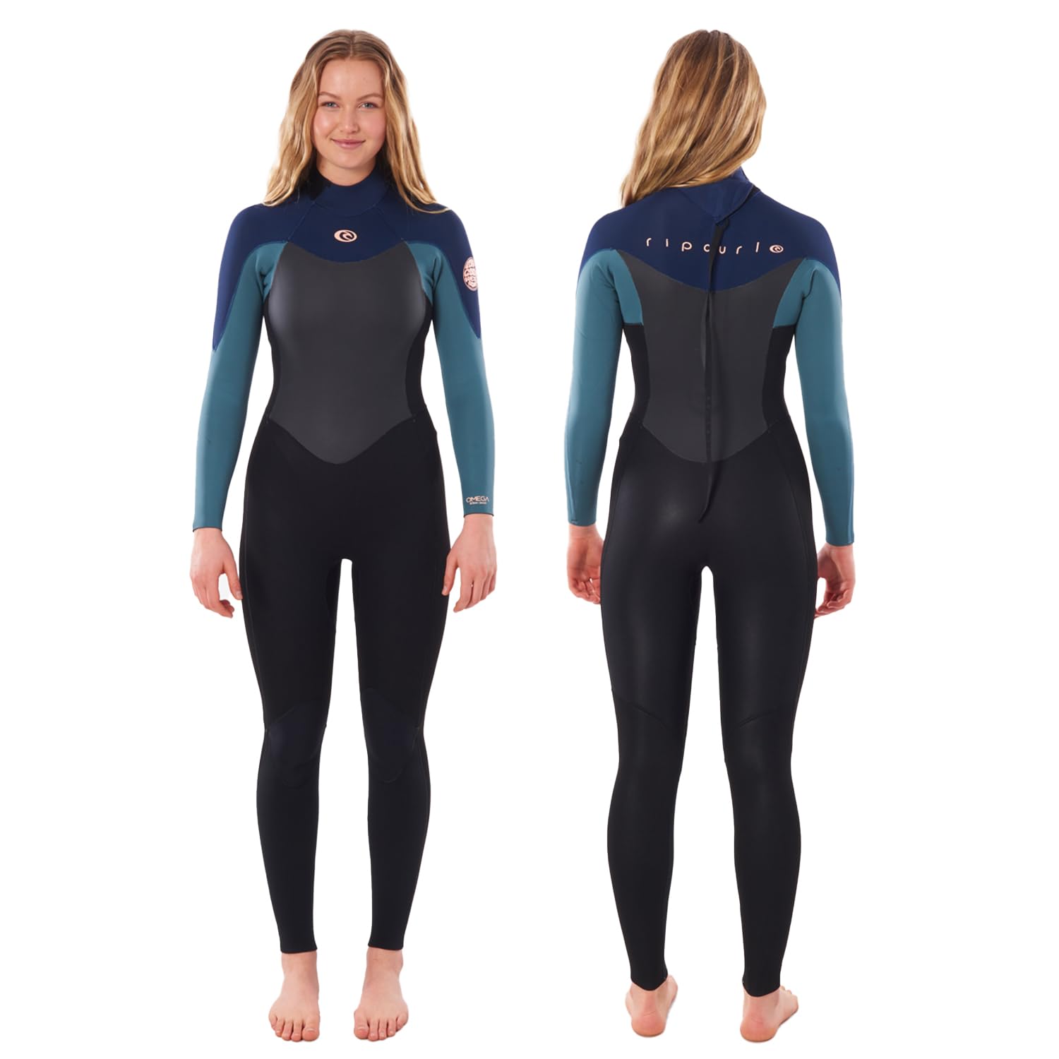 Rip Curl - Omega Traje de Neopreono par Mujer 5/3mm Zip Back - Neopreno elástico y Costuras reforzadas, Ideal para temperaturas del Agua Entre 10 y 12°C