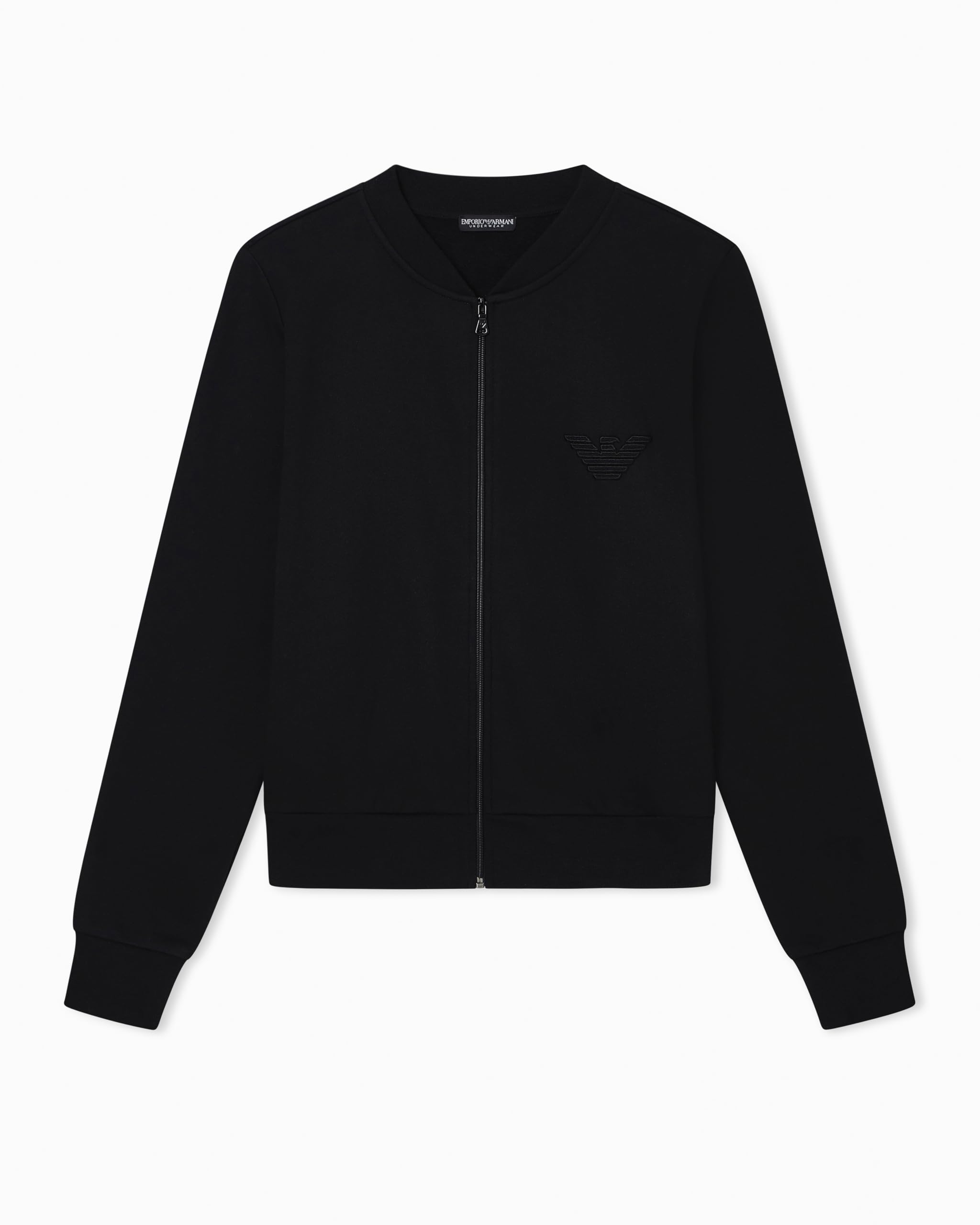 Emporio Armani WOMAN'S ICONIC TERRY OPEN SWEATSHIRT BLACK XL
