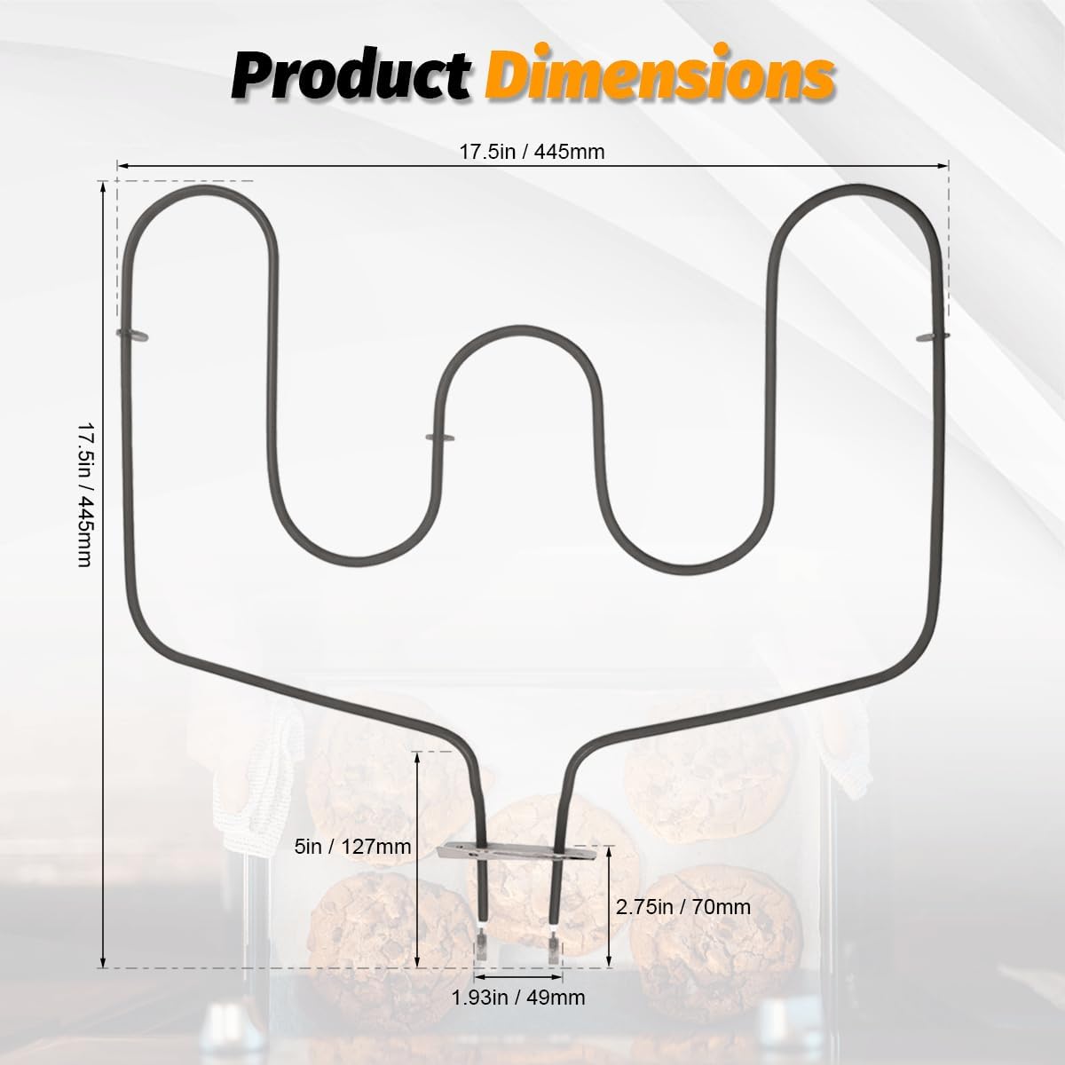WB44T10018 Oven Bake Element for GE Range Oven Stove, 3410W 240V, Replacement Part WB44T10025 Lower Bake Heating Unit Element for General Electric Hotpoin RC Kenmore AP2031003 PS249293