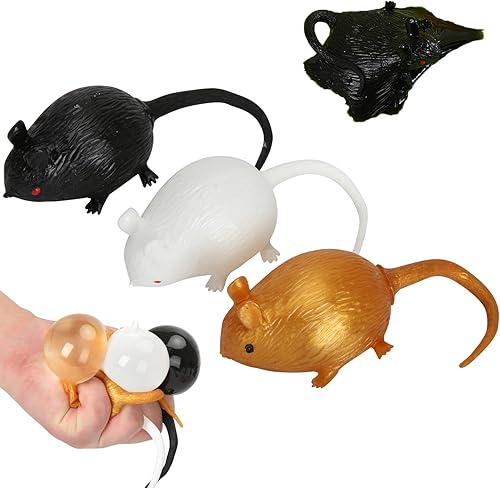 Paquete de 3 bolas de ratón para el estrés, bolas adhesivas para aliviar el estrés de broma, juguete divertido para niños, bolas sensoriales para