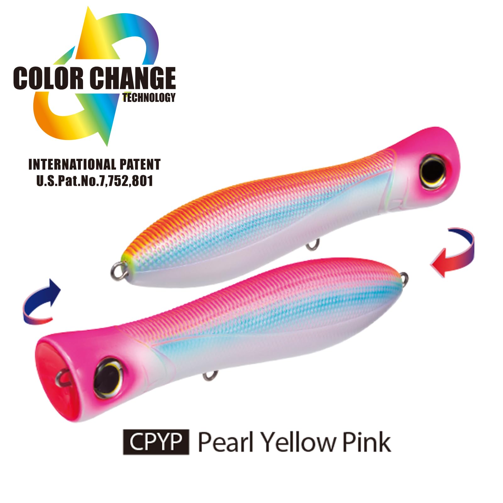 Yo-Zuri R1154-CPYP Bull Pop - Señuelo Flotante, Amarillo Perla Rosa