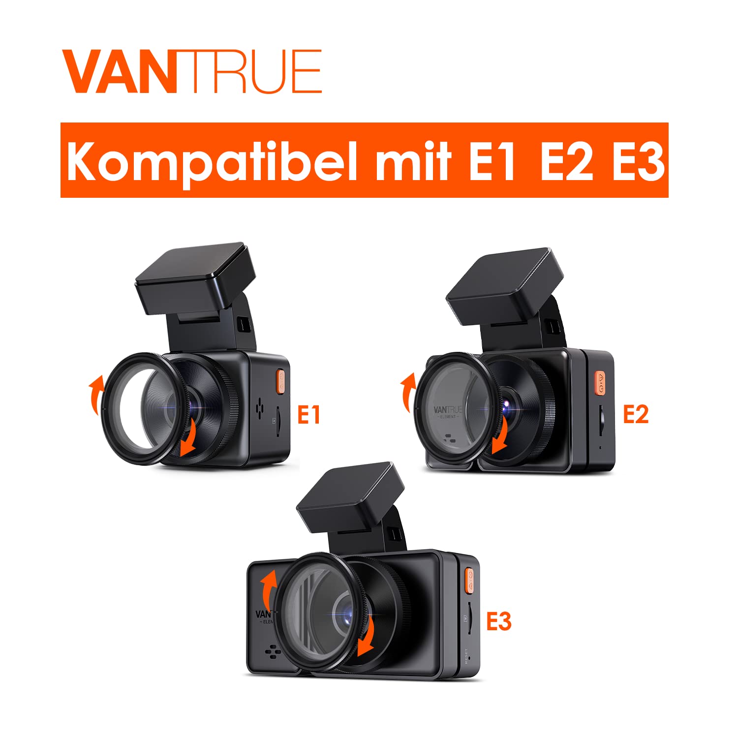 VANTRUE Zirkularer Polarisationsfilter (CPL) für N5S/N5/N4 Pro S/N4 Pro/N4S/S1 Pro Max/S1 Pro/N2X Dashcam Frontkamera, Beseitigt ungültige reflektierte Strahlen, 40 mm