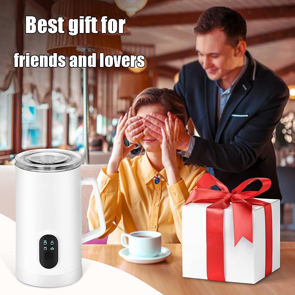 Milk Frother Electric, 11.8oz/350ml Milk Frother And Steamer, Automatic Hot And Cold Foam Maker, Milk Warmer Coffee Frother For Latte, Cappuccino, Macchiato, Hot Chocolate,Black