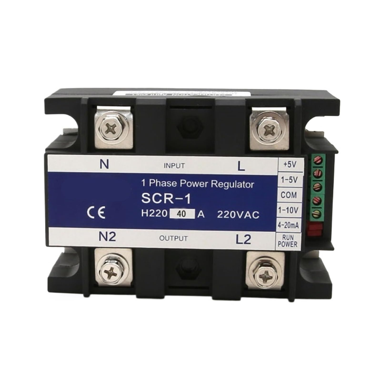SWEWDSQG 220VAC 40A SCR-40A Single-phase Voltage and Current Regulator Power Controller Module 4-20mA 1-5V Potentiometer Control