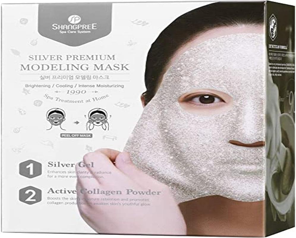 Silver Premium Modeling Mask 1pc - Anti Aging Mask with Silk Amino Acids & Collagen - Moisturising & Rejuvenating Masks