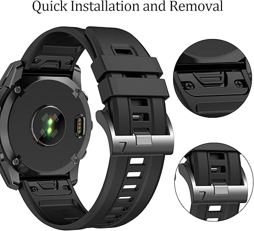 Miniatura 4 de EZMVZKU Correa de silicona deportiva Quickfit de 0.866 in para Garmin Fenix 77 Pro66 Pro55 Plus, para Forerunner 965 955 945 935Approach S62 S60