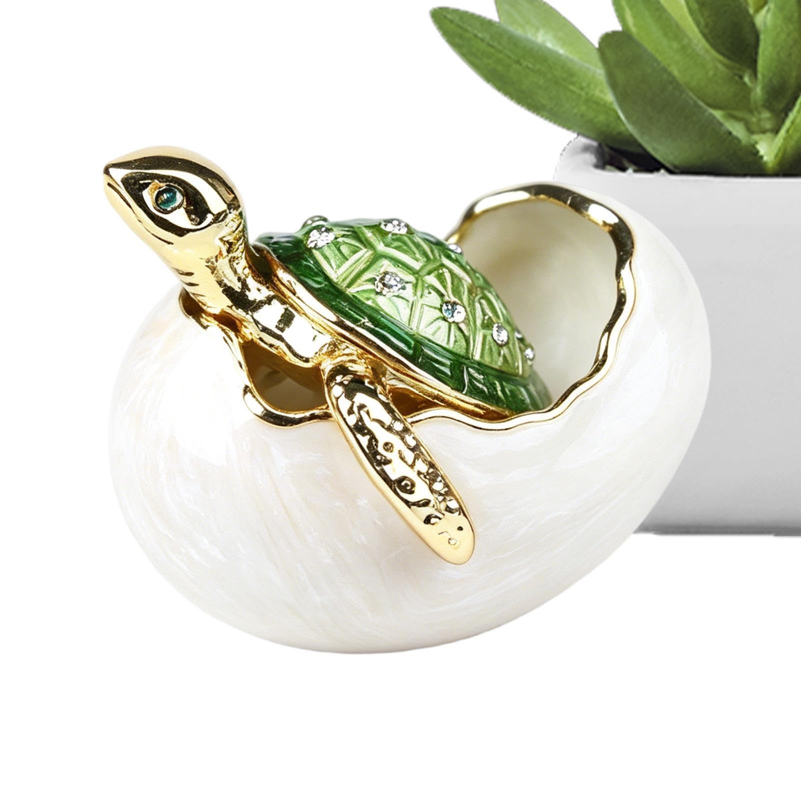 Boîte à bijoux tortue en de zinc décoration artisanale