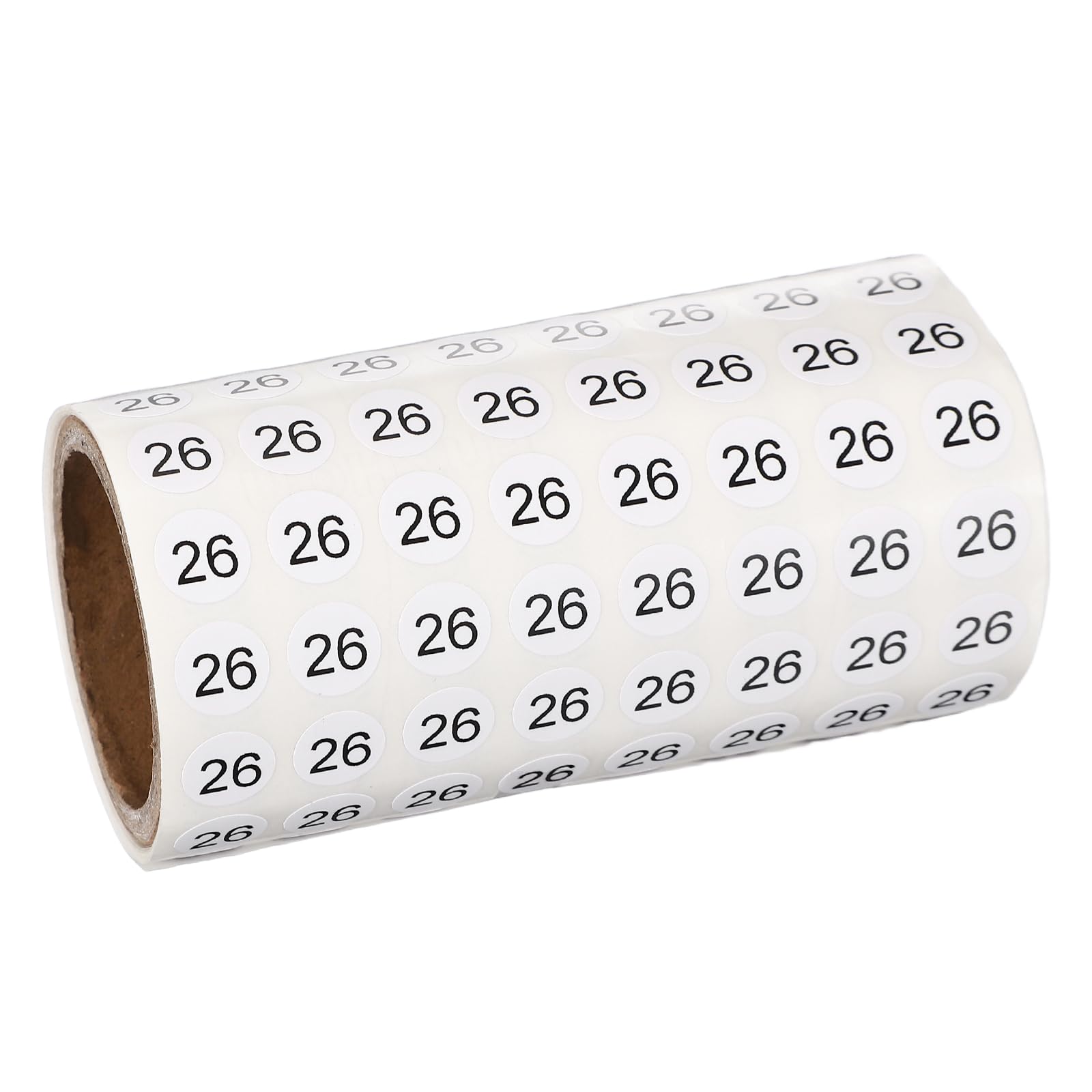PATIKIL 1000pcs 0.4" Number Stickers, Mini Number 26 Sticker Numbers Labels Round Small Vinyl Self Adhesive Label Circle Decals 1 Roll Dots for Photo Album Poster Organize Inventory, Black