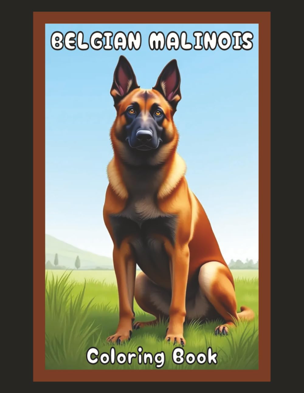 Belgian Malinois Coloring Book: Realistic Dog & Puppy Picture Pages with 60 Lined Drawings of Doggy Outdoor Adventures in Park, Mountain, City, Lake, ... Scenes + More | Art Gift for Kids and Adults