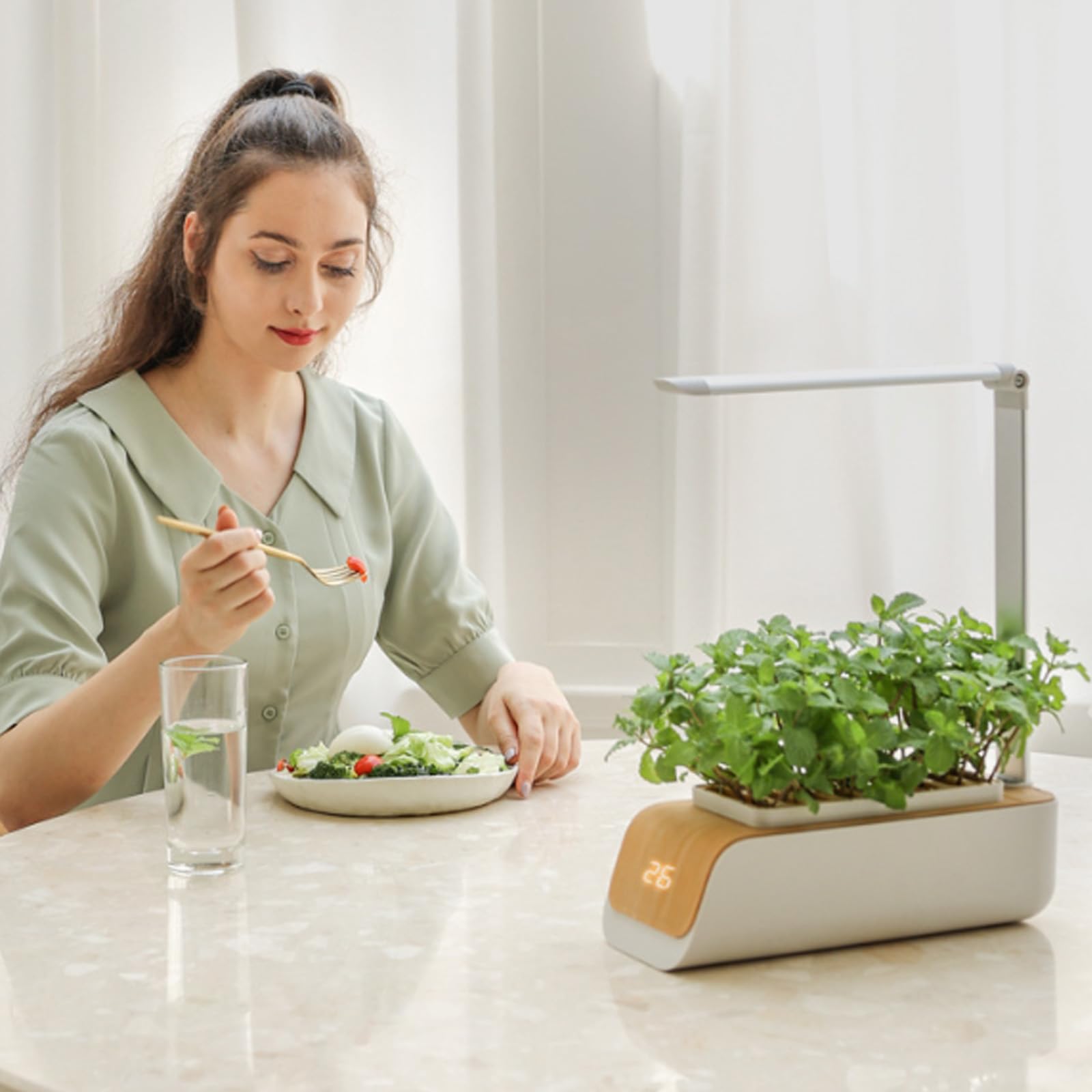 Smart Indoor Hydroponic Garden con spettro regolabile LED e irrigazione automatica per la coltivazione di piante domestiche in lega di alluminio fioriera idroponica
