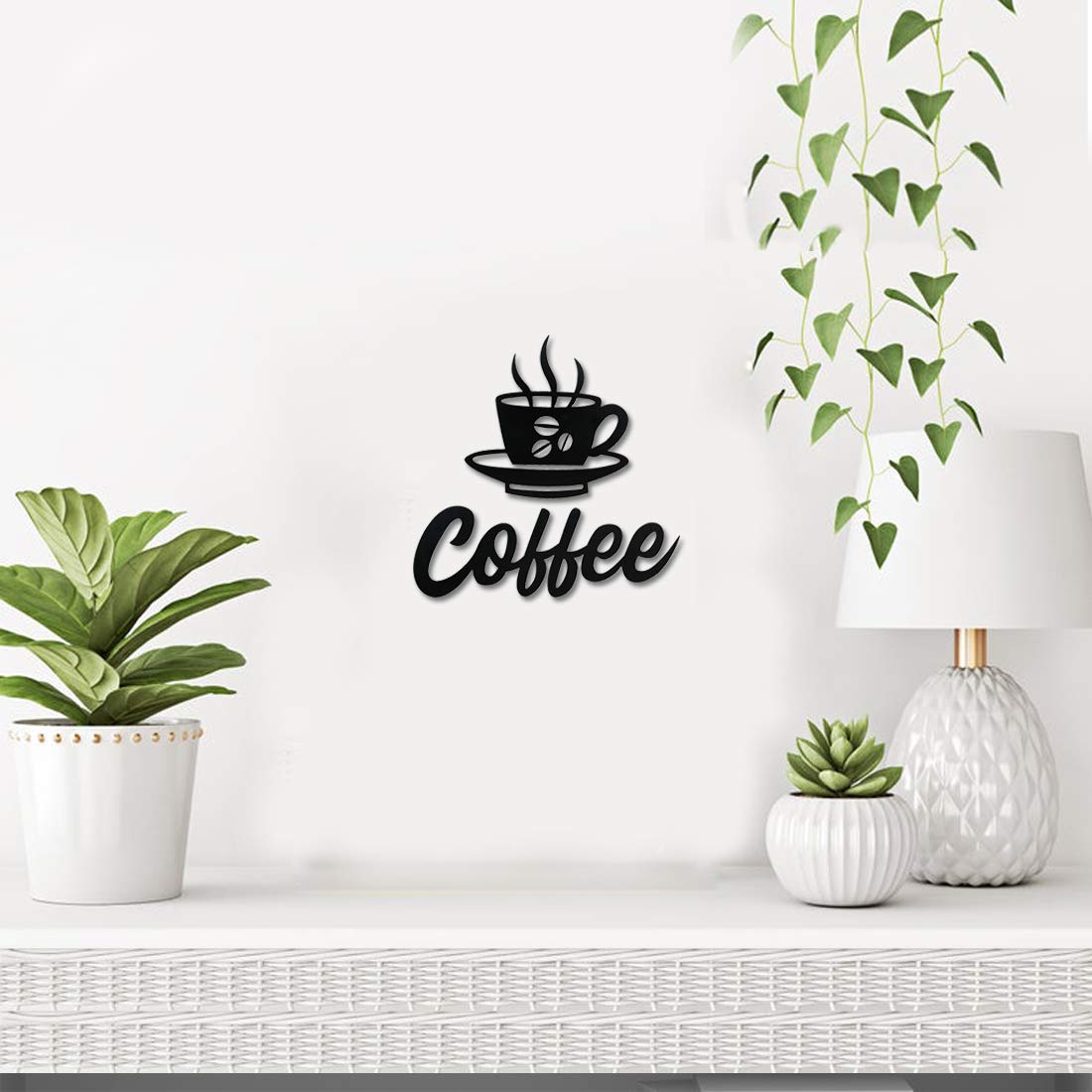 Sehaz Artworks Coffee Cup Plaque Sign - Black Wooden Plaque Wall Hangings Home Room & Wall Decor Wall Art-picture-12