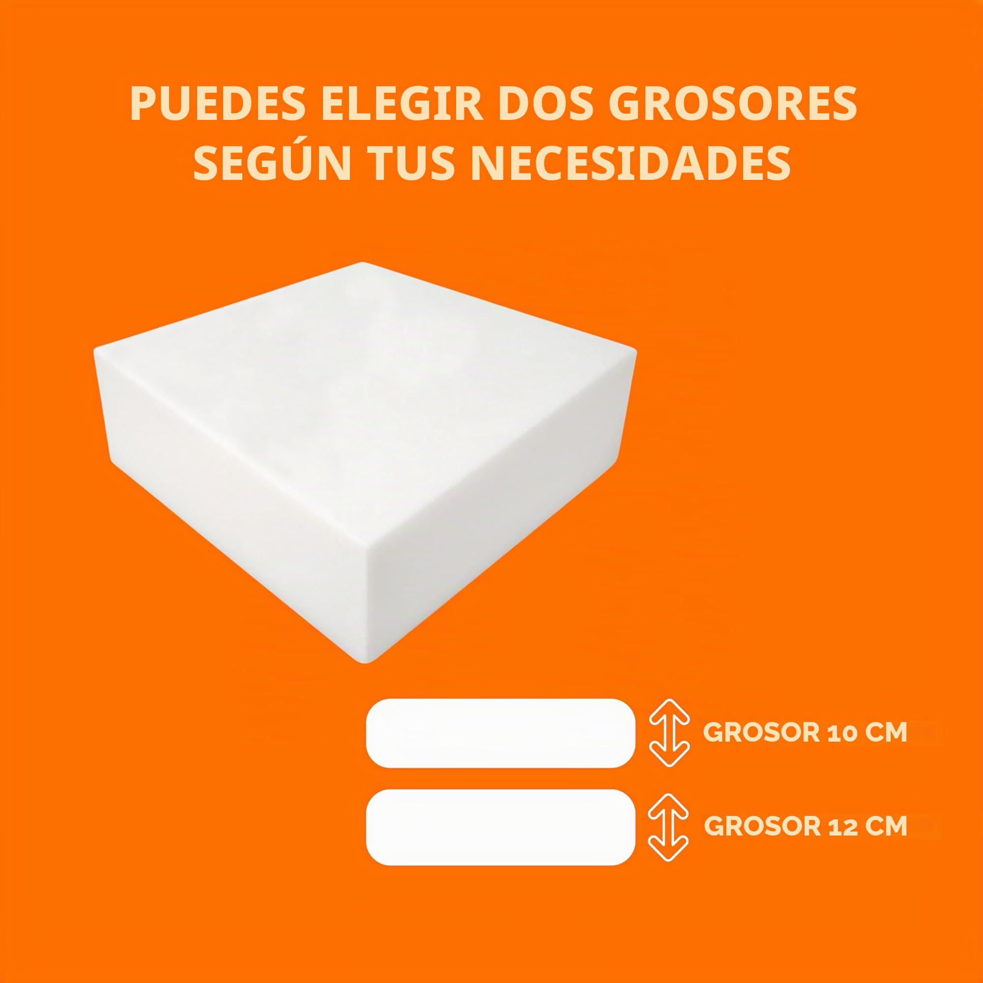 Arredamico Espuma de 60 x 60 cm, espuma para rellenar, grosor 10 y 12, espuma para relleno de densidad 18, 25, 30, poliuretano expandido ideal para asientos (25, grosor 10)