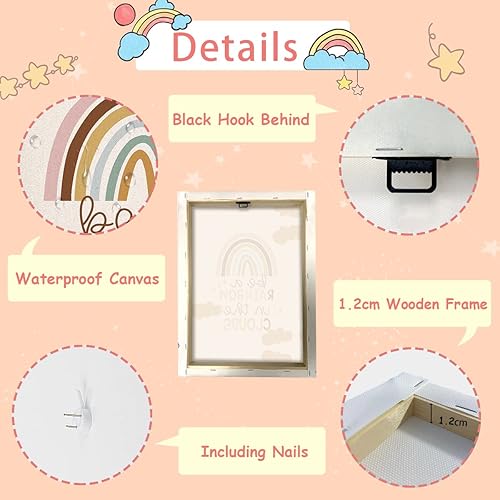 Miniatura 6 de CHDITB Decoración de pared bohemia de arco iris, decoración de habitación de bebé, decoración de habitación de niños, decoración de pared de aula,