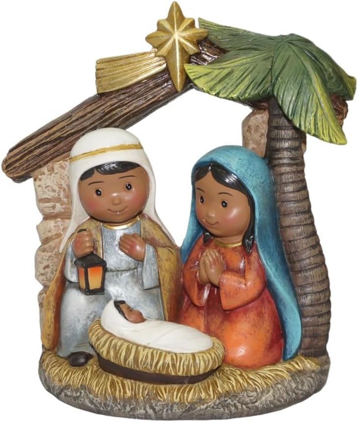 Generic Nativity Scene Figurine, African American Holy Family, 7 in