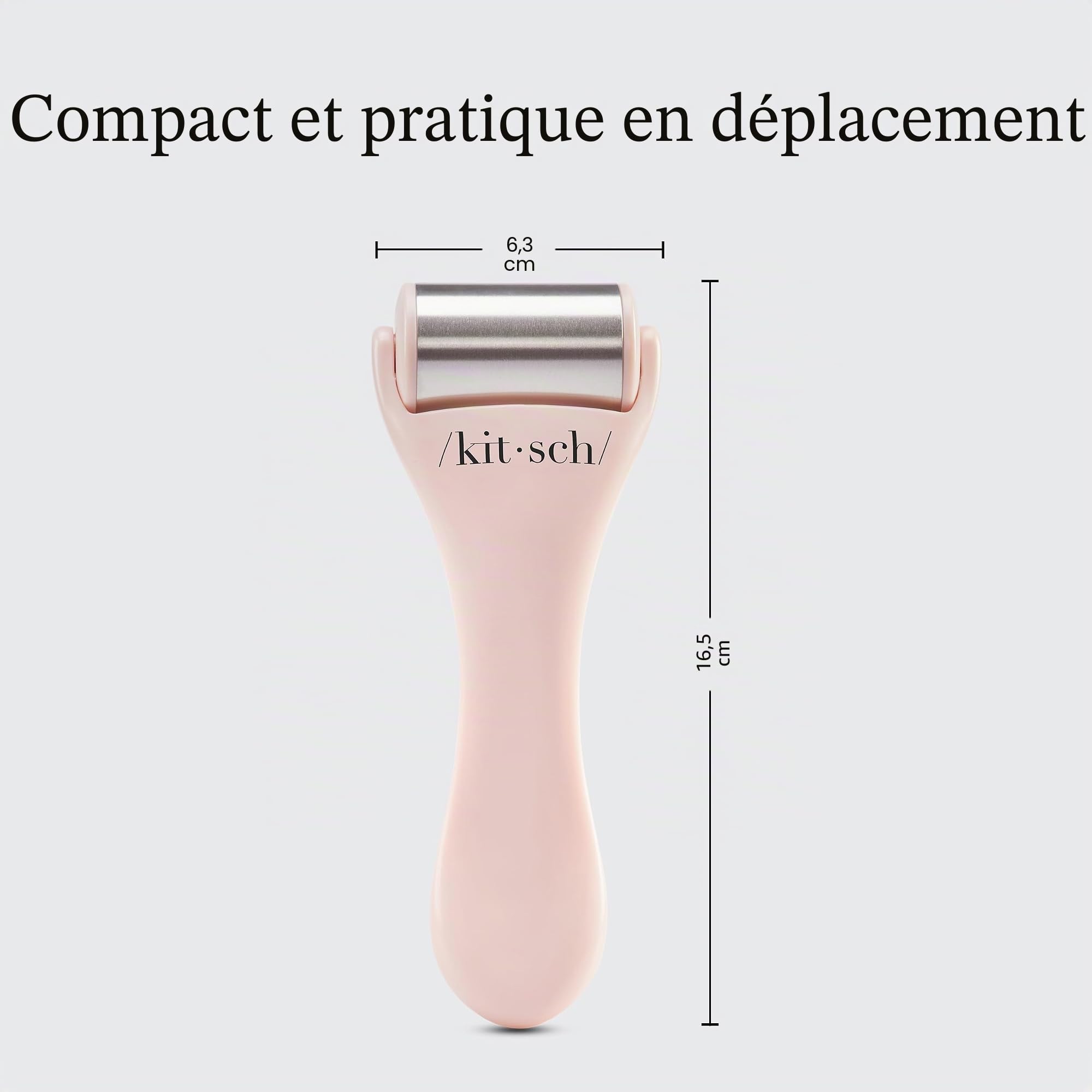 Kitsch Rouleau à Glace pour le Visage et les Yeux, Soin de la Peau Froide pour le Drainage Lymphatique du Visage, les Cernes et le Soulagement de la Migraine Outil de Massage du Visage, Rose