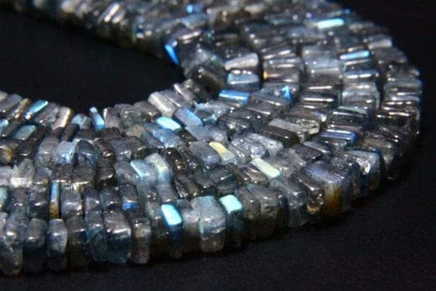 Labradorite heishi 4mm à 5mm en pierres véritables lisses pour bijoux faits main