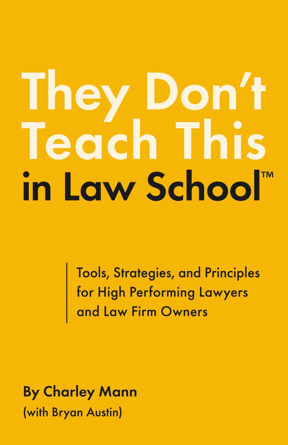 They Don’t Teach This in Law School: Tools, Strategies, and Principles for High Performing Lawyers and Law Firm Owners