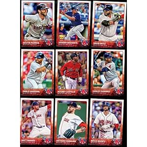 Boston Red Sox 2015 Topps MLB Baseball Regular Issue Complete Mint 25 Card Team Set Dustin Pedroia, David Ortiz, Rusney Castillo Rookie Plus