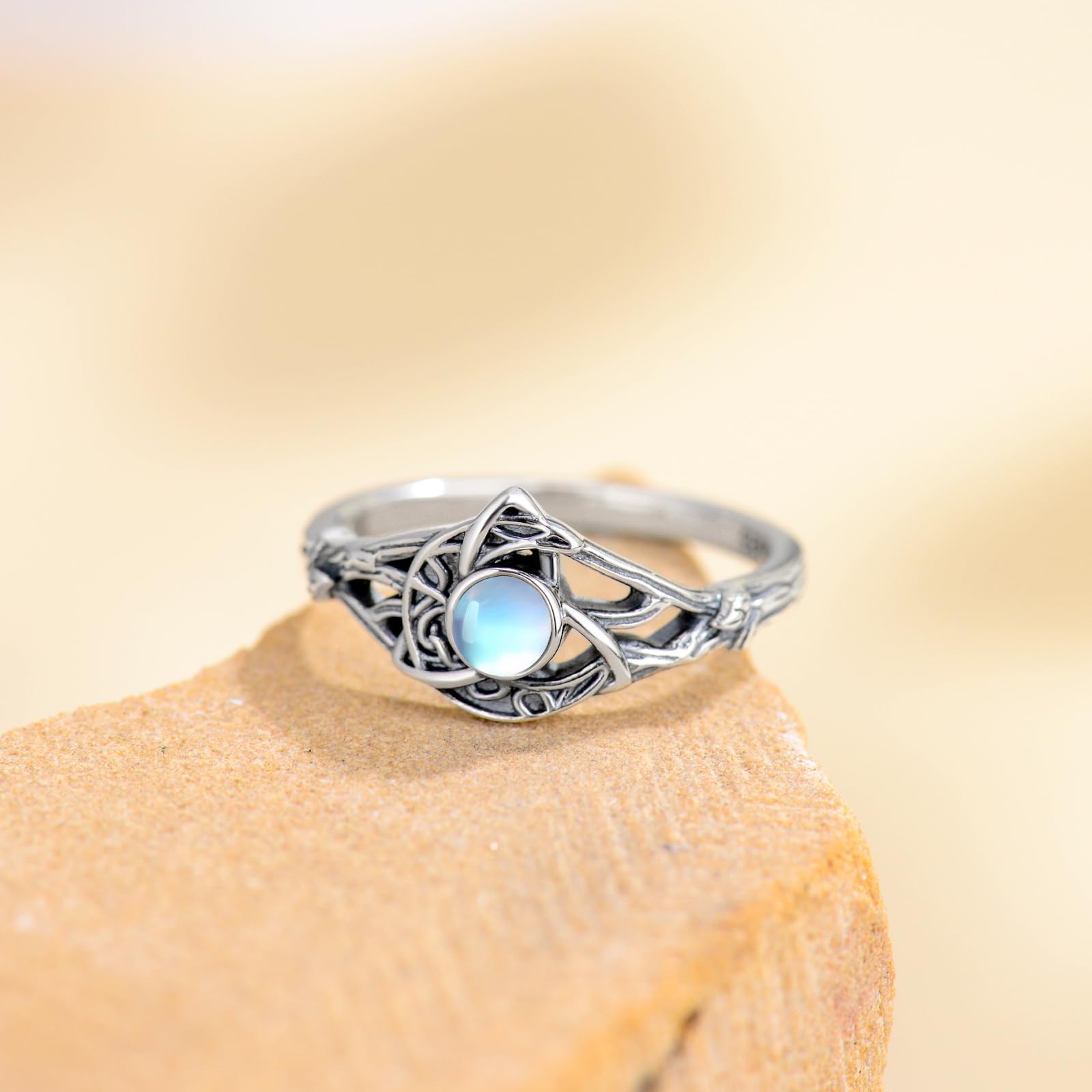 Hexen Ring Silber 925 Damen Hexenknoten Ring keltischer Hexen Schmuck Geschenke für Frauen