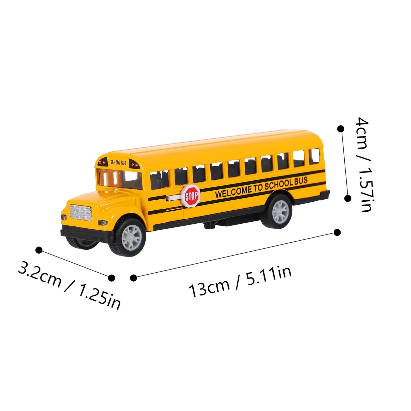 TOYANDONA Scuolabus Modello Giallo, Autobus Veicoli da Gioco Ritirare, per Bambini, Arancione, 13 x 4 cm