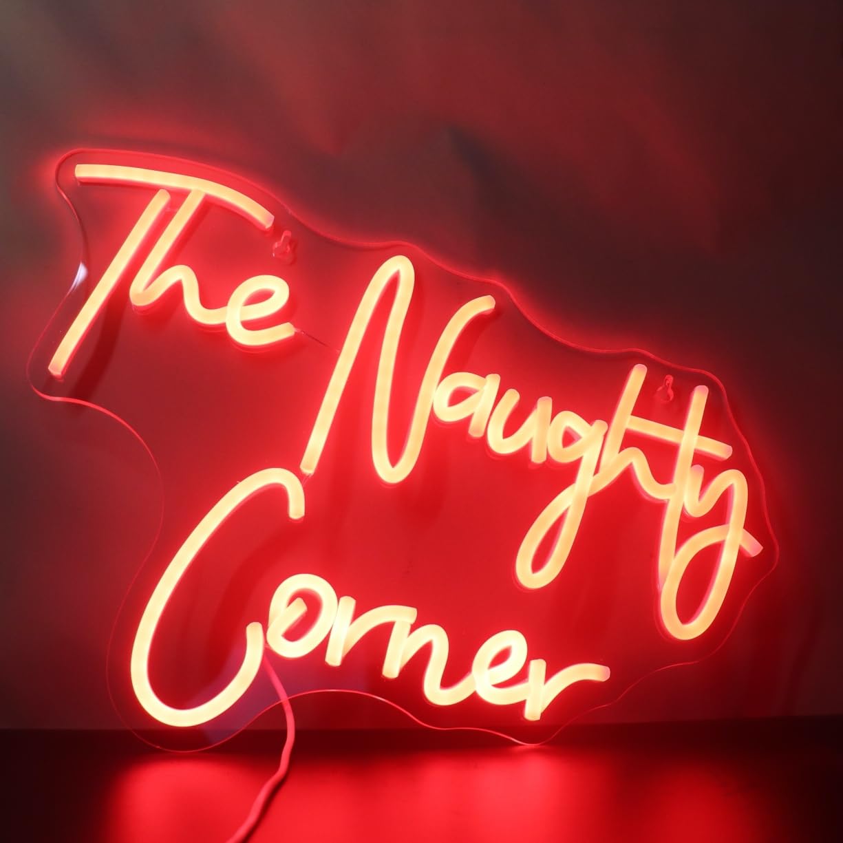 LED "The Naughty Corner" Neon Sign USB Powered Neon Lights for Girls Room Home Bar Art Wall Decor Party Window Living Room Decor Birthday Christmas' Gift(Red)
